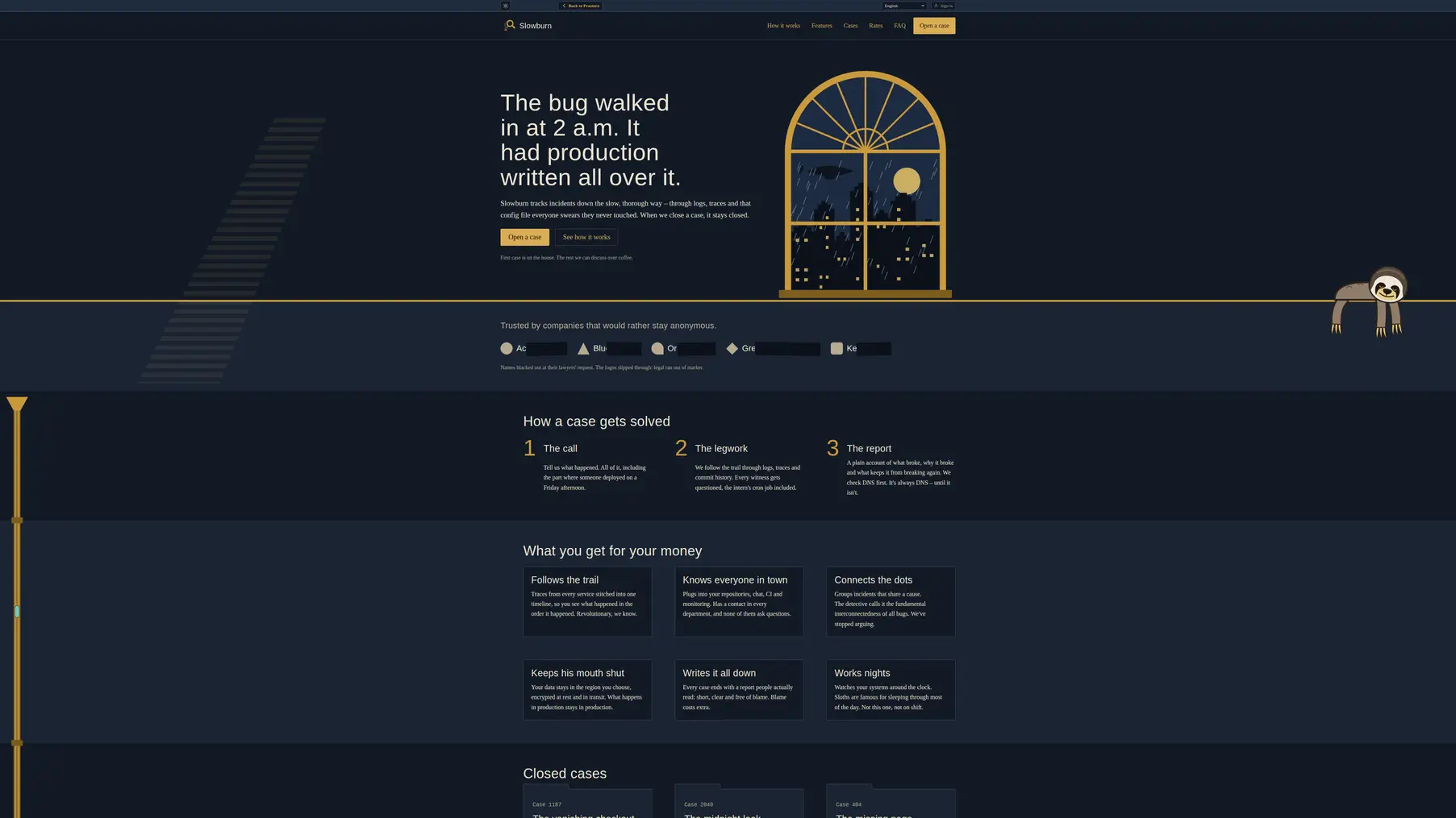 A landing page as a conventional fluid layout on a 4K screen: a small island of content in the middle